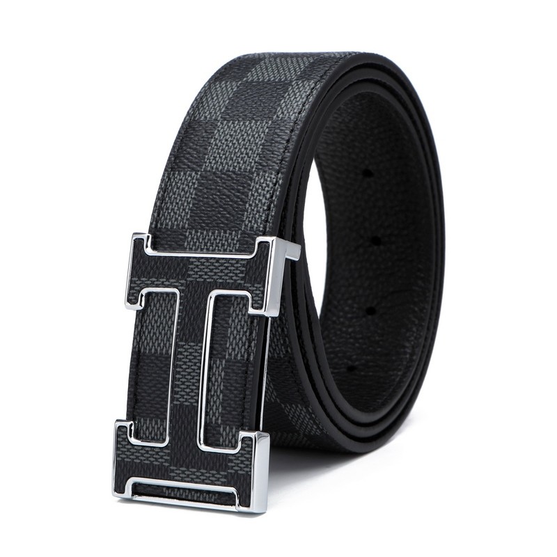 爱马男仕皮带男真皮平滑扣年轻时尚休闲腰带潮ins头层牛皮高档商