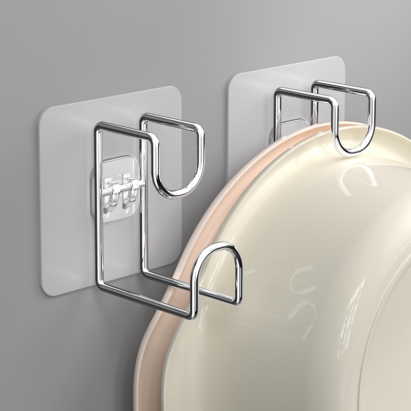 免打孔厨房卫生间用品挂盆神器卫生间置物架挂钩浴室洗脸盆收纳架