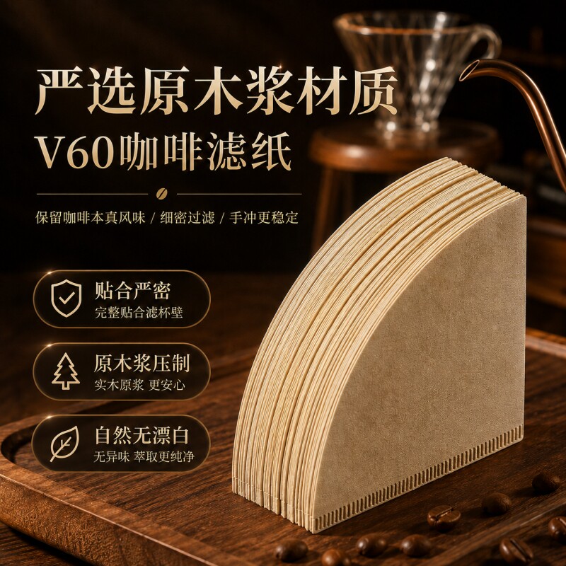 咖啡滤纸扇形过滤纸v60图片