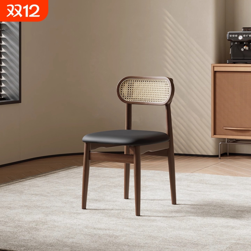 民宿咖啡厅中古实木单人餐椅