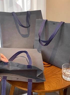 2025新款网红灰色服装店无纺布手提袋购物包装女装打包袋子装衣服