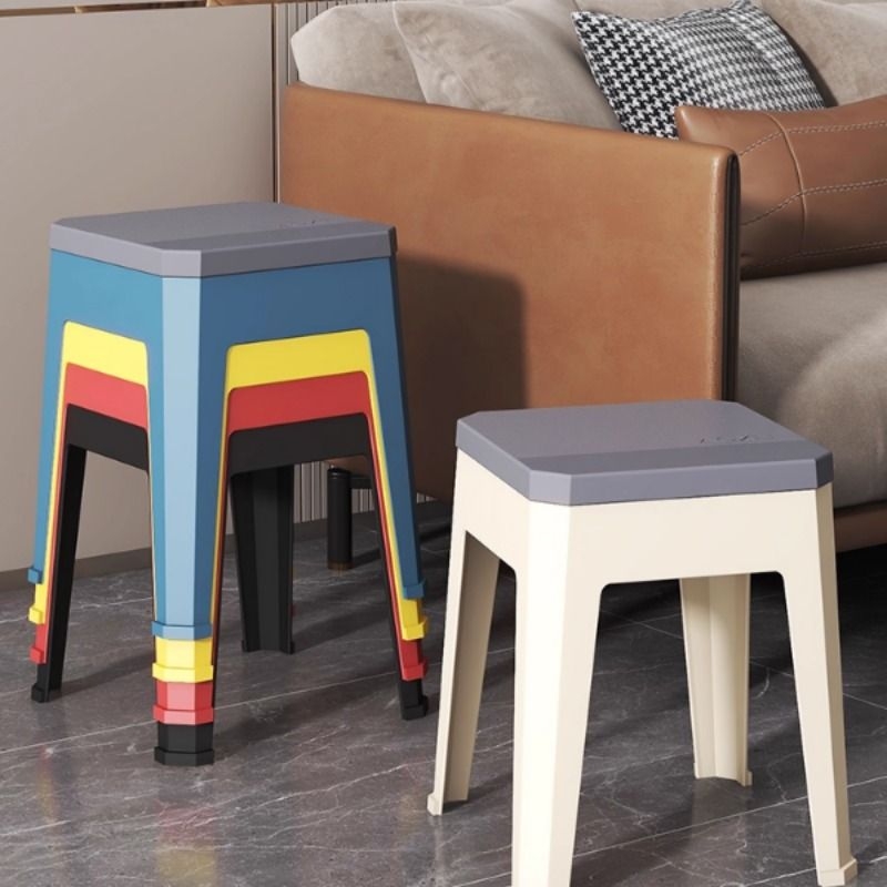 40cm厘米塑料凳子中高板凳成人儿童家用加厚熟胶凳防滑方形宽实用