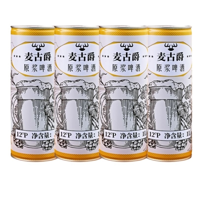 山东特产青岛麦古爵精酿白啤酒12度1000ML大桶装熟啤国产精酿啤酒