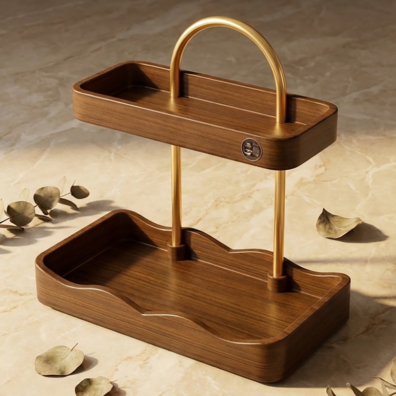 实木化妆品置物架收纳盒桌面高级感阶梯架梳妆台护肤品眼影口红架,收纳整理,桌面收纳盒,淘宝优惠券,粉丝福利购,淘宝优惠卷