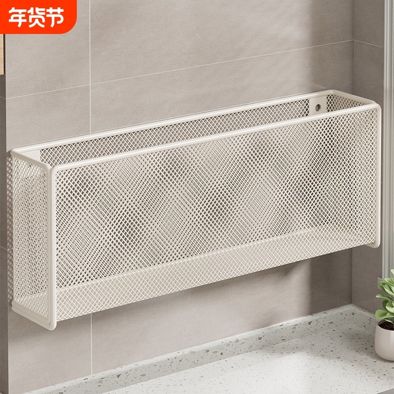 挂壁式保鲜膜收纳架厨房置物架纸巾储物架橱柜门内侧免打孔收纳盒