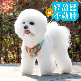 狗狗牵引绳胸背带可调节轻便不勒脖小体犬幼犬专用遛狗绳可爱小熊