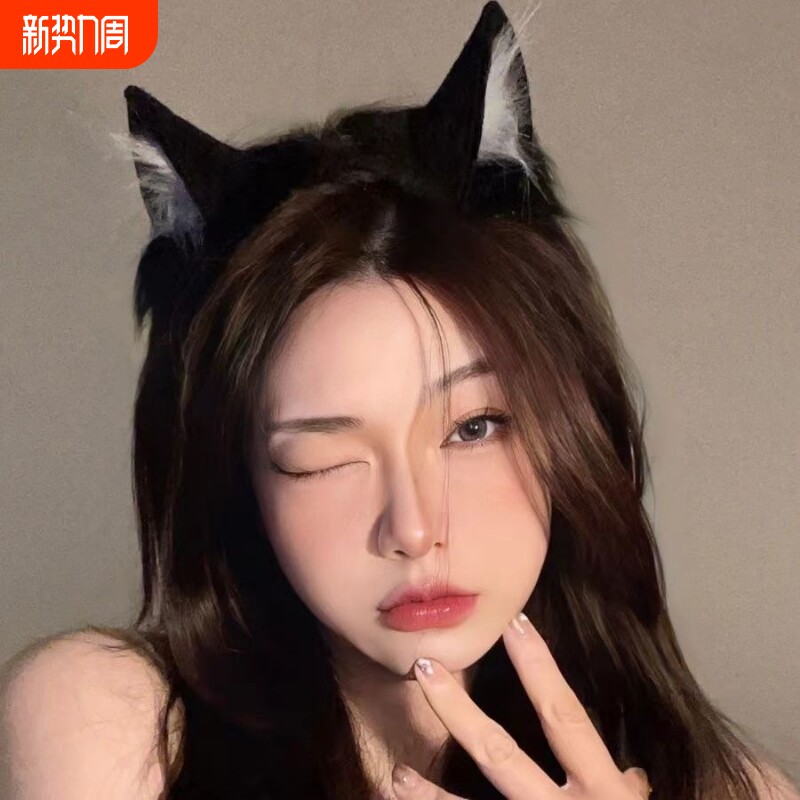 原创手作猫娘猫耳发箍 cos仿真立体兽耳KC可爱毛绒耳朵loli