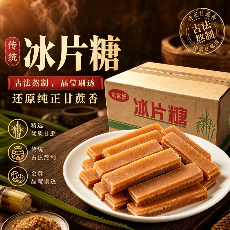 云南冰片红糖姨妈月子土黄片红糖滋补古法甘蔗红糖块批发