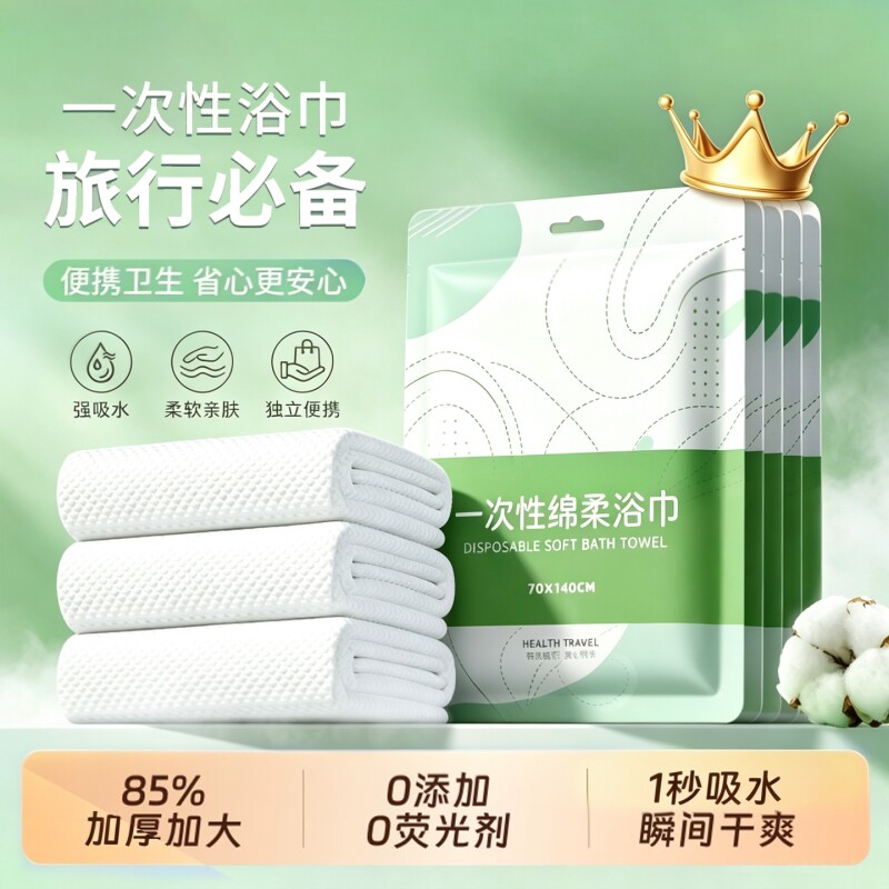 纯绵加厚一次性浴巾旅行单独包装图片