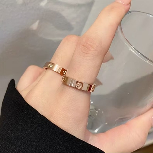 男女情侣戒指 溪御钛钢戒指小众设计不掉色冷淡风网红ins个性