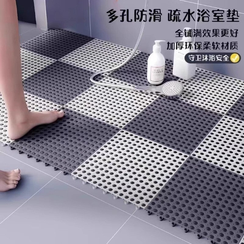 加厚防滑垫防水卫生间塑料pvc厨房浴室厕所地胶地垫地面裁剪耐脏