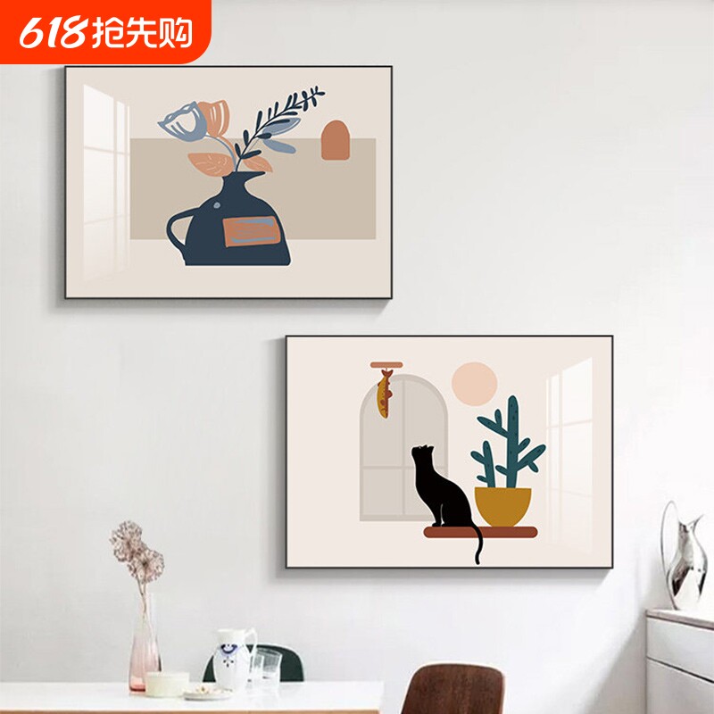 莫兰迪电表箱装饰画现代简约新款遮挡配电箱电闸挂画清新餐厅壁画