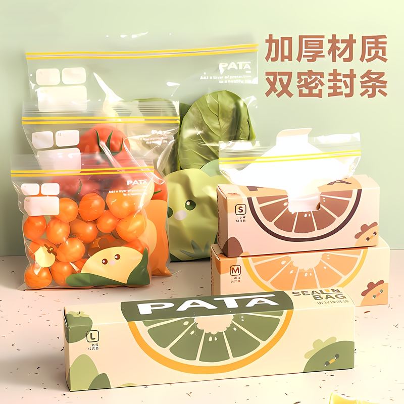 密封袋食品保鲜袋辅食加厚塑料自封袋重复冰箱冷冻专用食品分装袋