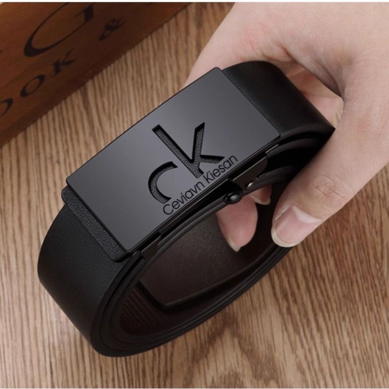 男士皮带真皮自动扣内穿百搭休闲商务牛皮腰带男年轻人时尚裤结实