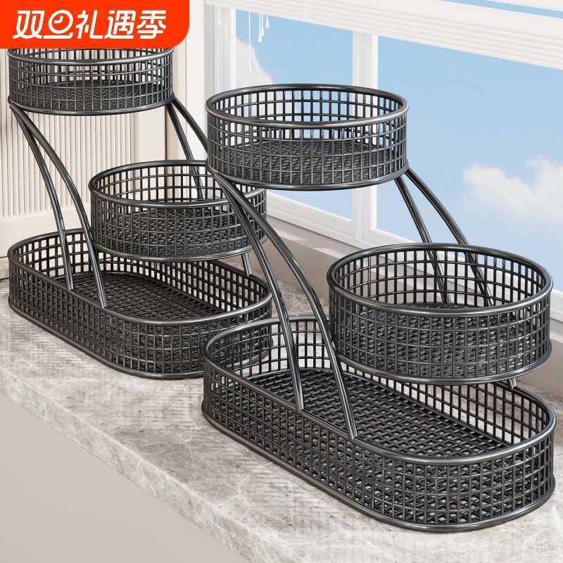 花架阳台花盆托盘室内客厅落地盆栽展示架家用开放式一体式放置架