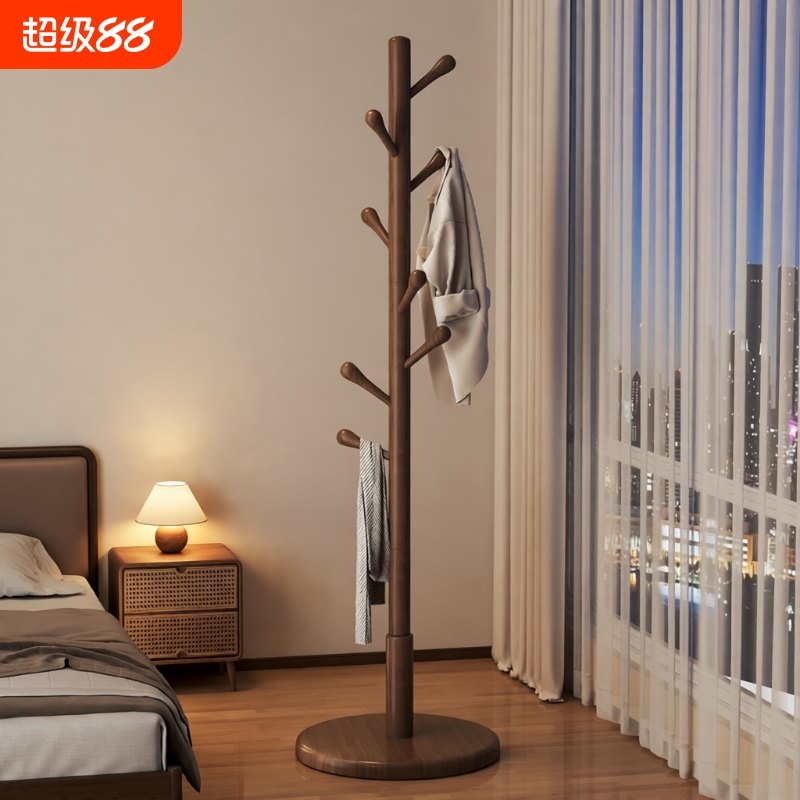 加粗加固！全实木衣帽架