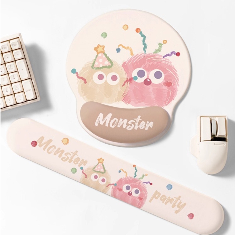 可爱小号鼠标垫护腕女生高颜值办公室电脑桌垫带键盘手托家用垫子