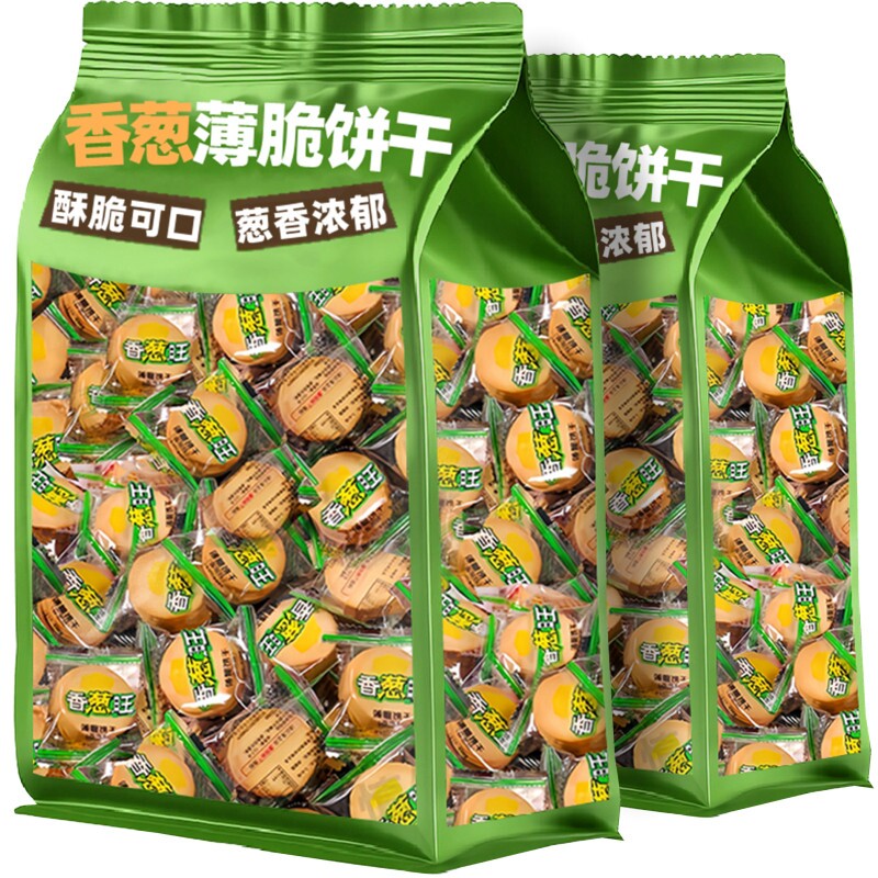 香葱薄脆饼干单独小包装好吃不贵葱油散装酥脆零食整箱批发年货节