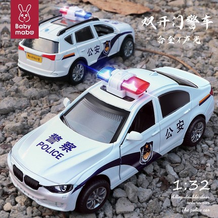 儿童合金警车玩具小汽车模型仿真救护车公安消防特警察车宝宝2岁3