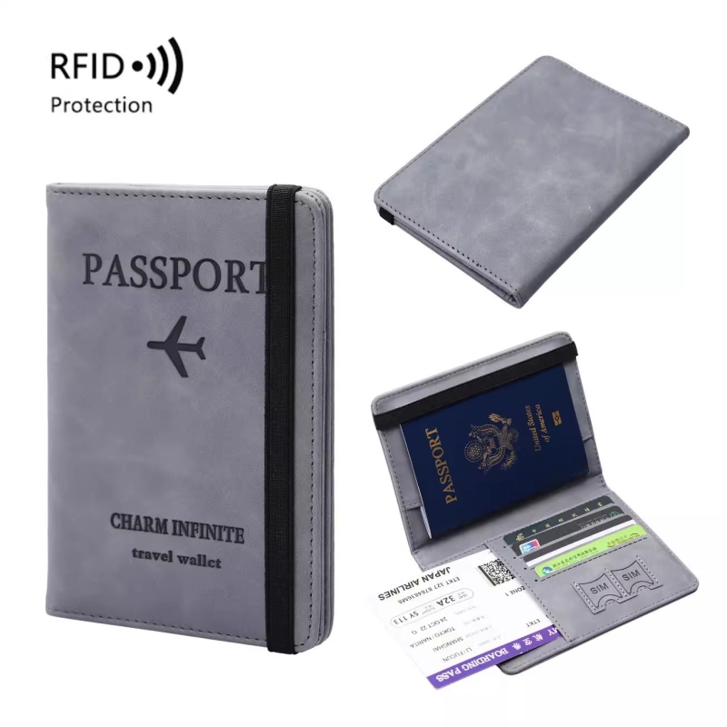 护照包防盗刷出国证件包nfc绑带多功能passport保护套防消磁机票