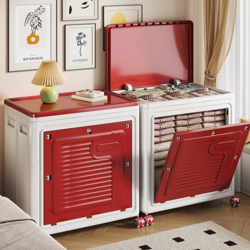 收纳筐周转箱衣服收纳箱大容量超大衣物整理箱可折叠带盖储物箱子