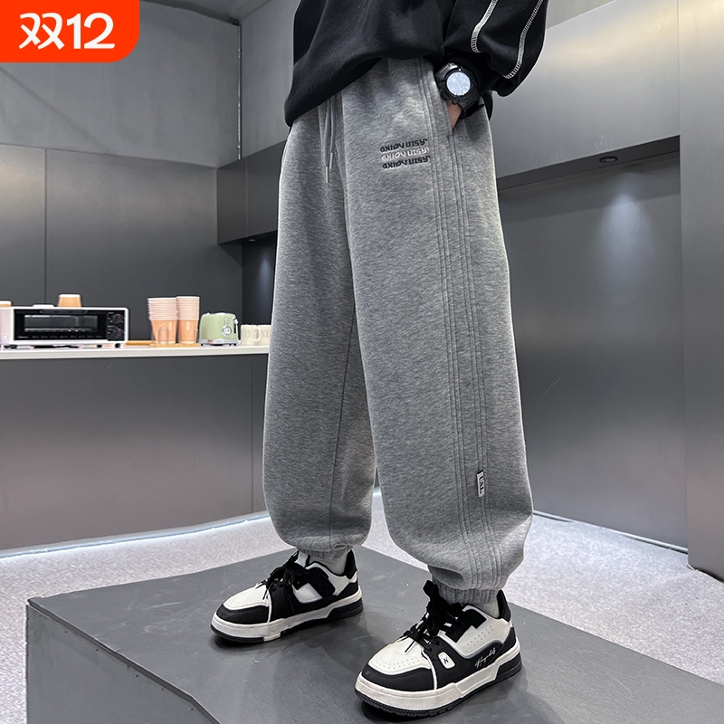 男童裤子春秋2025新款大童男孩休闲裤秋装儿童卫裤宽松运动裤外穿