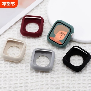 适用iwatch10保护壳s9边框壳applewatch8外壳7新款硅胶苹果手表壳可爱果冻糖果软壳iwatch8橙色绿色紫色表盘