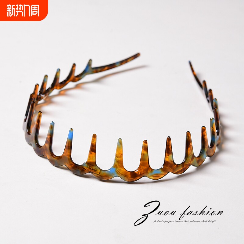 大波浪齿梳发箍女款2025新款高颅顶洗脸防滑不勒头饰发卡压发头箍