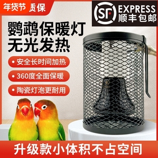 鹦鹉无光陶瓷保温灯鸟类玄凤保暖加热防咬防烫取暖器带罩过冬专用