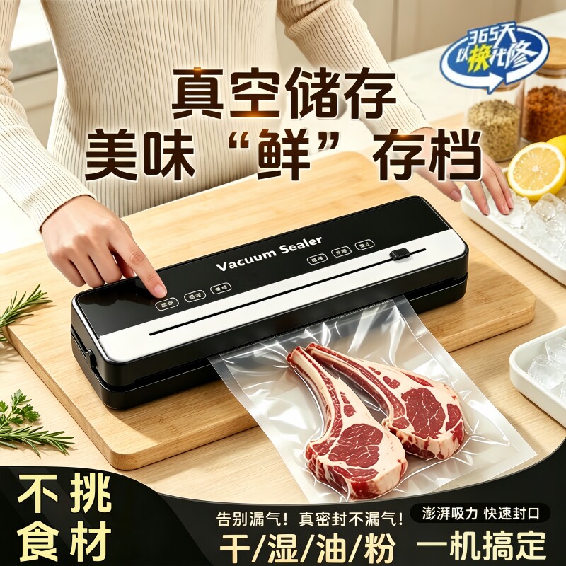 真空机家用抽真空密封机食品塑封保鲜机小型全自动食物包装封口机