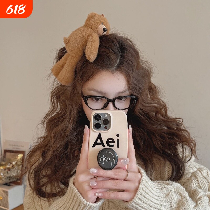 可爱趴趴小熊发夹毛绒发卡女2026新款高端bb夹刘海侧边夹顶夹头饰