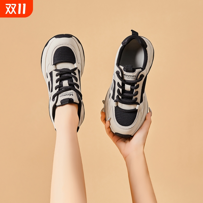 厚底老爹鞋女2025新款春秋季休闲爆款轻便百搭增高8cm运动松糕鞋