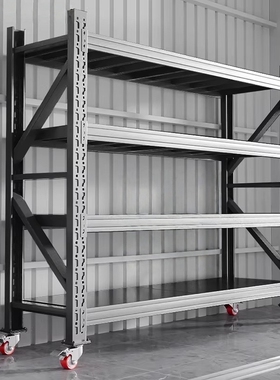 仓储货架家用可移动带轮置物架展示架仓库储物架带万向轮组装车间