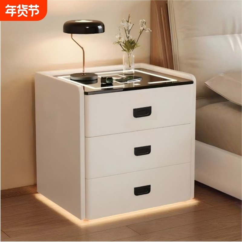智能床头柜简约现代2025新款家用卧室轻奢高级感带锁免安装床边柜,住宅家具,床头柜,淘宝优惠券,粉丝福利购,淘宝优惠卷