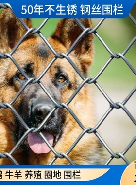 热镀锌铁丝网围栏网养鸡狗养殖网勾花网钢丝网户外防锈防护网鸡鸭