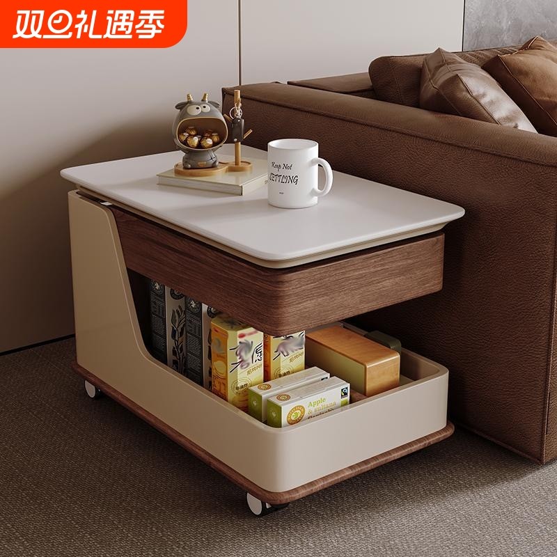 实木移动茶几边几升降多功能小户型窄边柜家用小推车超窄柜子置物