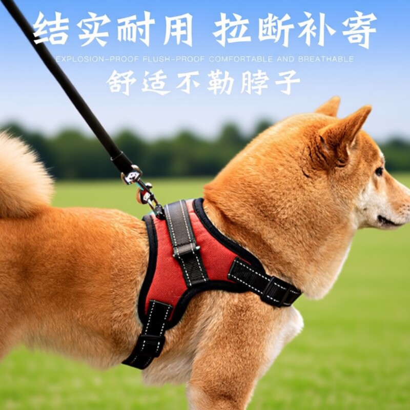 狗狗背心式胸背带牵引绳小型中型犬遛狗金毛拉布拉多泰迪狗链狗绳