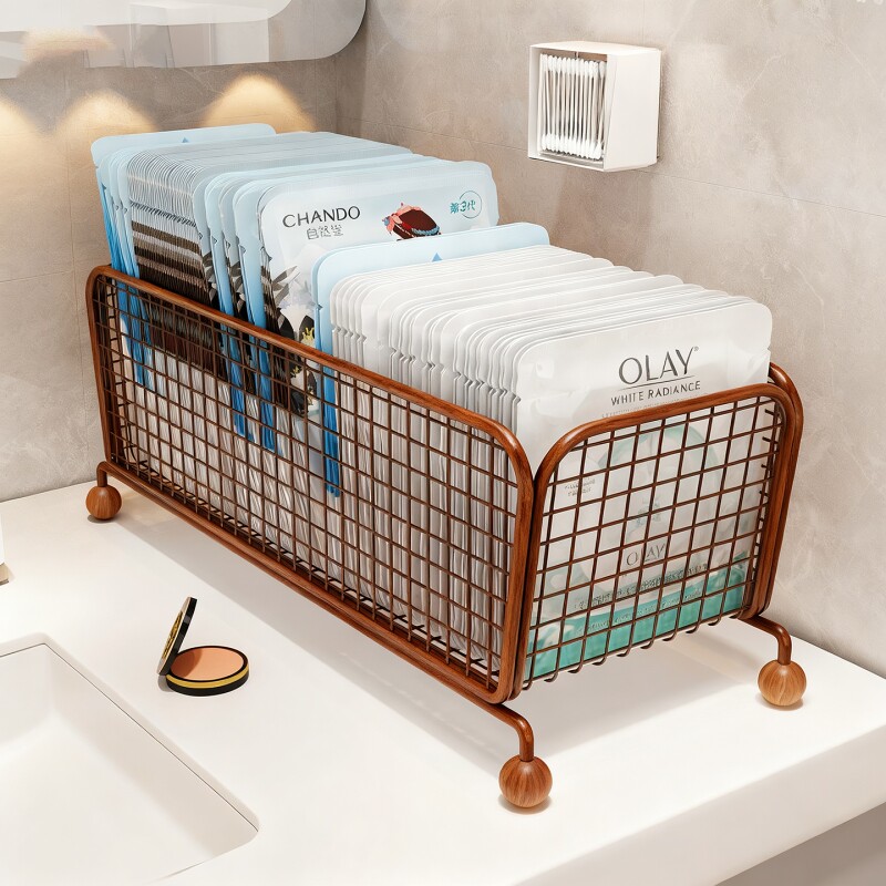 卫生间面膜收纳盒洗漱台化妆品浴室牙刷牙膏梳子收纳筐多功能架子
