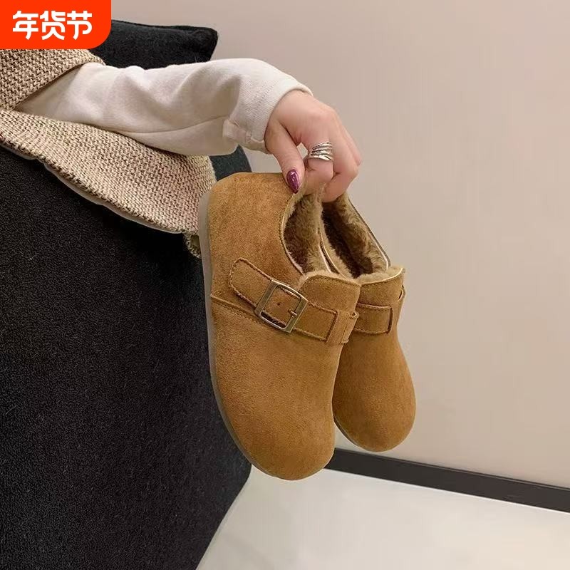 高端豆豆鞋女冬季2026新款厚底加绒棉鞋百搭勃肯鞋子,女鞋,棉鞋,淘宝优惠券,粉丝福利购,淘宝优惠卷