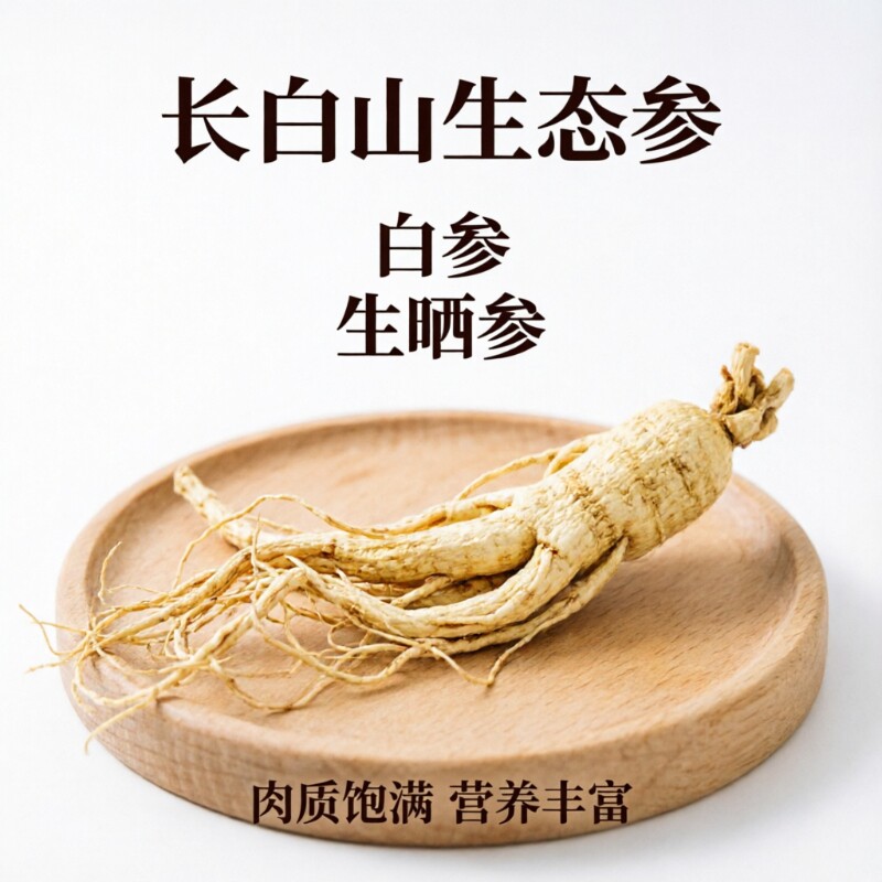 长白山人参东北生态参干人参泡酒煲汤送礼佳品生晒参白参