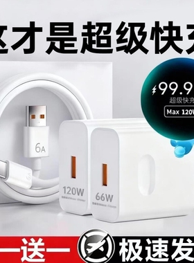 官方正品手机原装充电器适用华为120W充电头Mate60pro/80荣耀40超级快充typec安卓通用数据线66W套装氮化镓