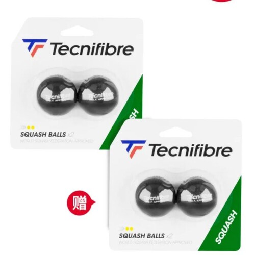 【买一送一】Tecnifibre泰尼飞壁球比赛球单双黄点红点蓝点2个装
