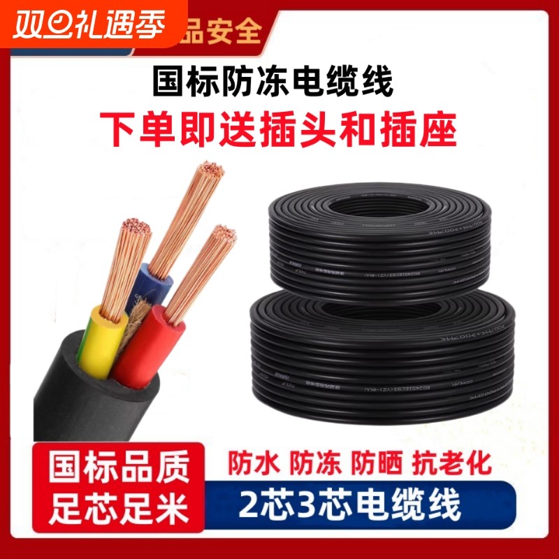 工程RVV电源线国标2芯3芯相电缆