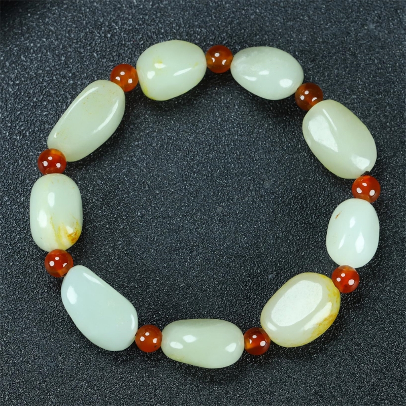 【送证书】新疆和田玉手串手链随行佛珠文玩玉石手串男女款送礼物