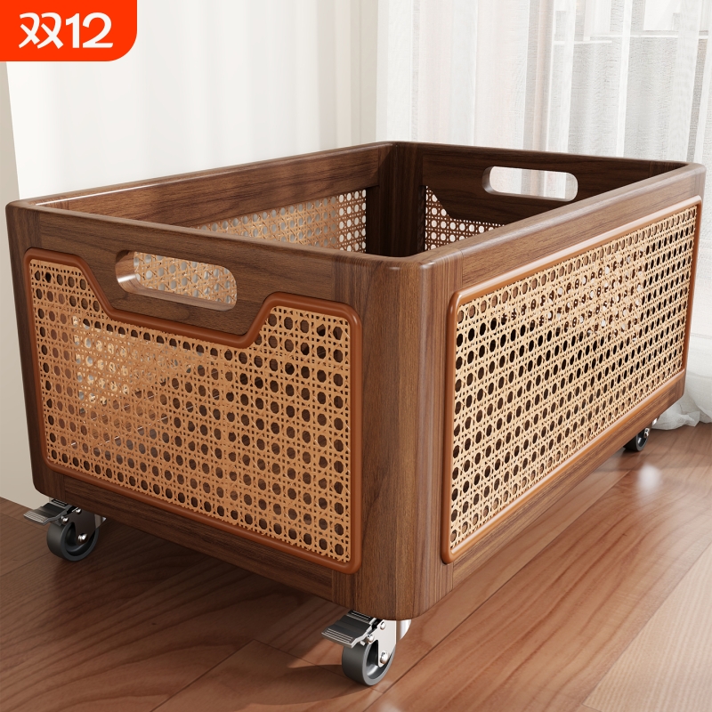 书本收纳箱带轮学生教室桌边书箱
