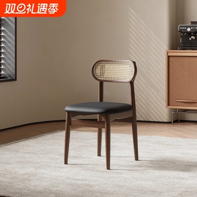 民宿咖啡厅中古实木单人餐椅