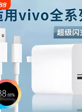 适用VIVOY500充电器超级闪充Y300/200/100pro手机vivoy77/78/50快充y35/36/37充电头双引擎套装氮化镓