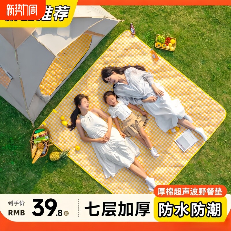 户外野餐垫防潮垫加厚户外防水露营帐篷内垫沙滩垫便携野炊地垫