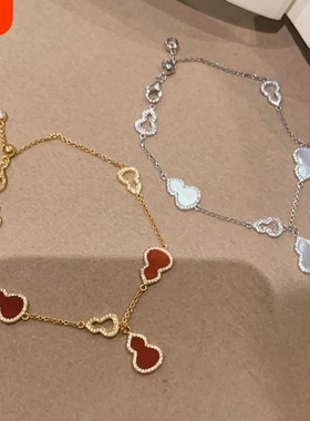 巨好看的红色玛瑙葫芦手链女款2025新款轻奢小众精致高颜值学生党