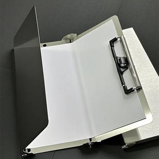 卓善不锈钢文件夹板A4折叠板随身携带剪贴板写字板本夹板开单夹板